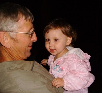 Florie and Grandpa at the fireworks