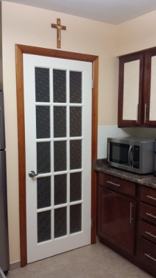 New door and wallpapered doors
