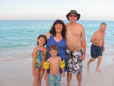 Terrys family at the beach