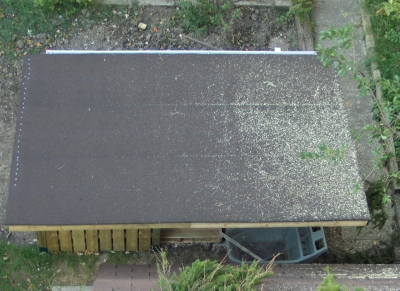 View of wood shed roof